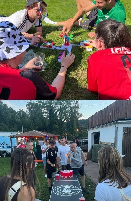 Gewinner Bierpong Tisch und Looping Loui